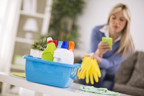 Professional cleaning of desks and shared office surfaces in N6